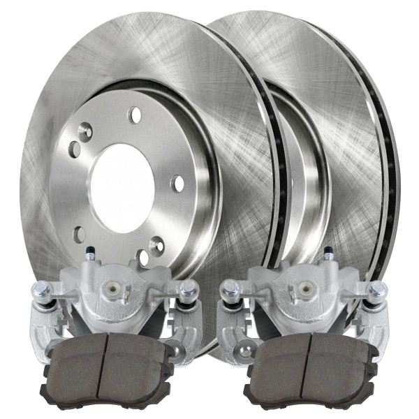 Front Brake Calipers Ceramic Pads Rotors Kit Driver and Passenger Side - Part # BCPKG00116