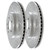 Front and Rear Drilled Slotted Brake Rotors Silver Set of 4 - Part # BRKPK365
