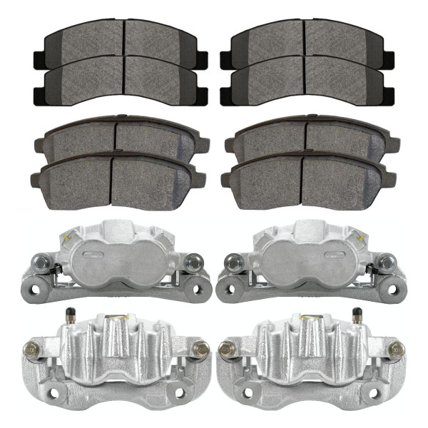Front and Rear Brake Calipers and Ceramic Pads Kit - Part # BRKPKG671
