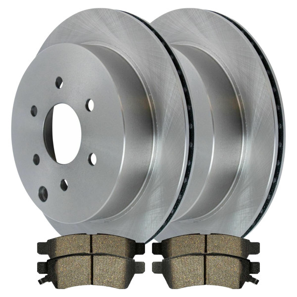 Rear Brake Rotors and Ceramic Pads Kit Driver and Passenger Side - Part # CBO414121100CXT