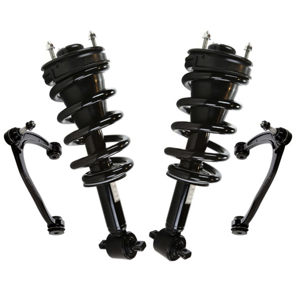 Front Complete Strut Coil Spring Assembly Upper Control Arms with Ball Joint Set of 4 - Part # CSTPKG0015