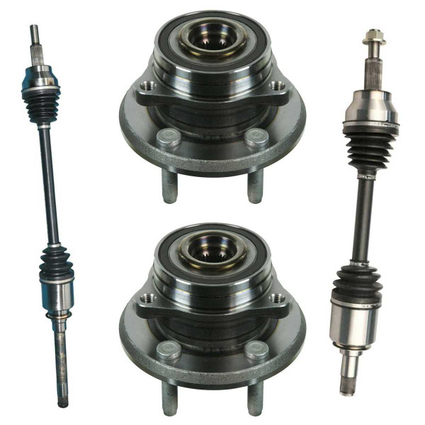 Front Driver and Passenger Side Wheel Bearing Hub and CV Axle Shaft Assembly Kit - Part # HBDSK013