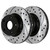 Front Drilled Slotted Brake Rotors Black and Performance Ceramic Pads Kit Driver and Passenger Side - Part # PERF63040866