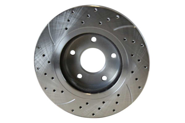 Front Pair of Performance Silver Drilled Slotted Rotors - Part # PR41514DSZPR