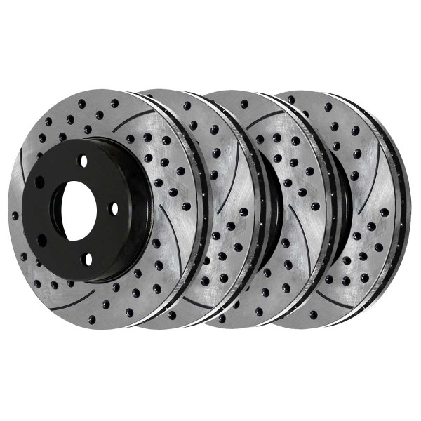 Front and Rear Performance Drilled and Slotted Brake Rotor Bundle 5 Stud - Part # PR63007PR63008
