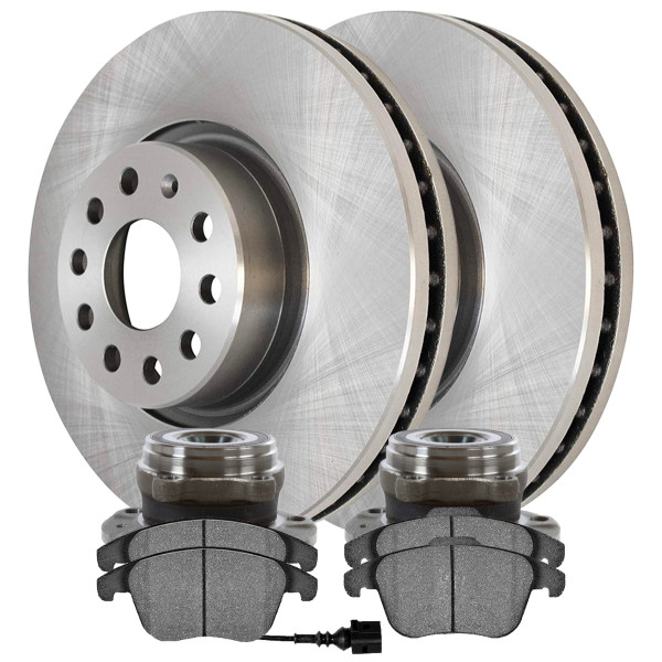 Front Wheel Bearing Hub Assembly Brake Rotors Ceramic Pads Kit Driver and Passenger Side - Part # RHBBK0090