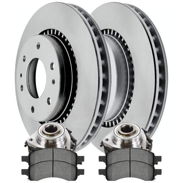 Front Wheel Bearing Hub Assembly Brake Rotors Ceramic Pads Kit Driver and Passenger Side - Part # RHBBK0241