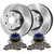 Front Wheel Hub Bearing Assembly Ceramic Brake Pad Rotor Bundle 4 Wheel ABS - Part # RHBBK0250
