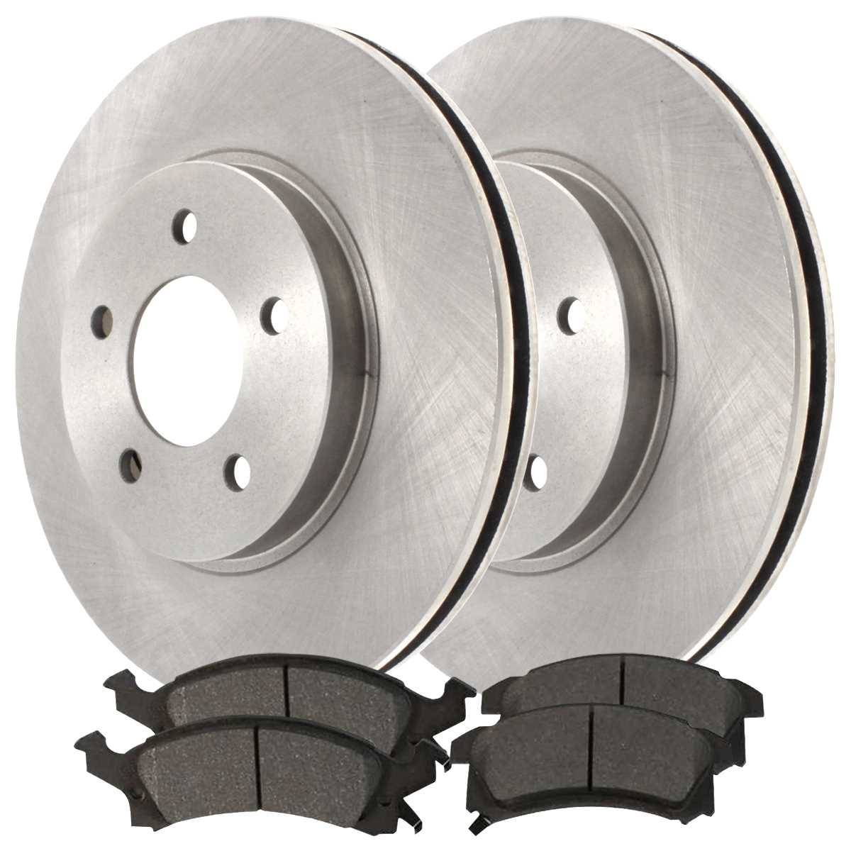 Edge MKX 5lug SHIPS FROM USA!!-Tax Incl. 2 OEM Replacement Extra-Life Heavy Duty Brake Rotors -Combo Brake Kit- 4 Ceramic Pads Front Kit