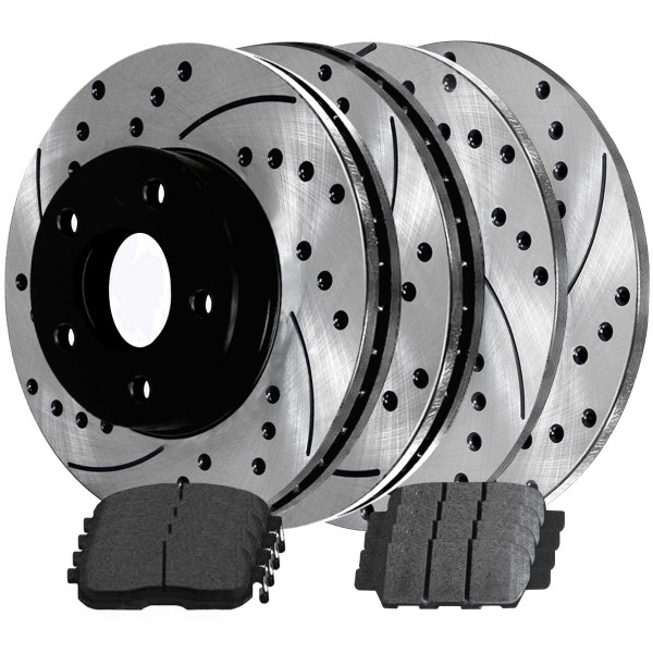 Front and Rear Ceramic Brake Pad and Performance Rotor Bundle - Part # SCD815PR41314