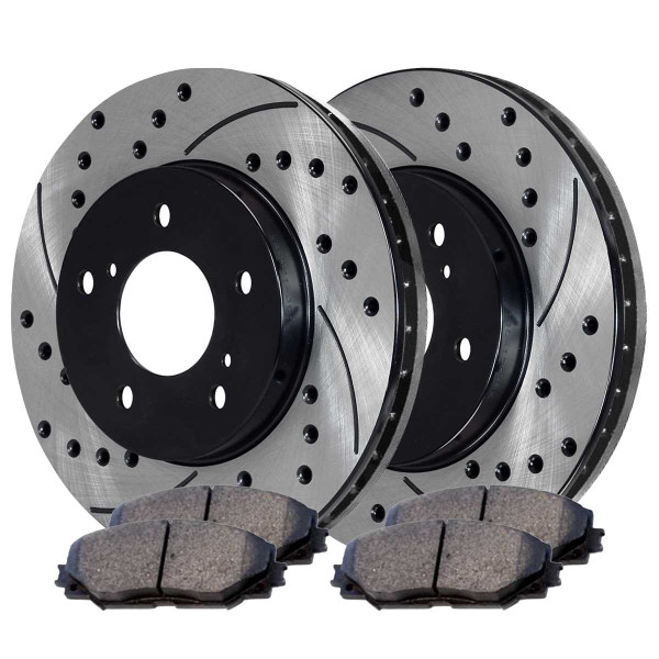 Front Ceramic Brake Pad and Performance Rotor Bundle - Part # SCDPR41507415071210