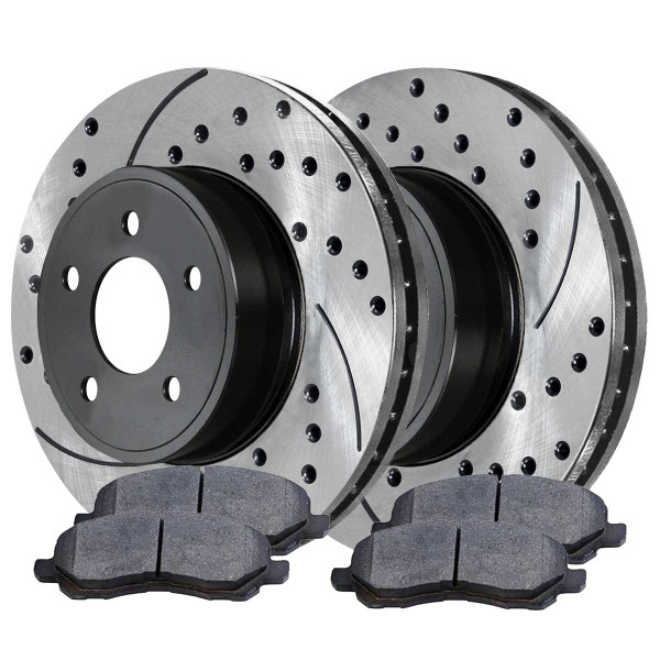 Front Ceramic Brake Pad and Performance Rotor Bundle 11.57 Inch Rotor Diameter - Part # SCDPR6304063040866