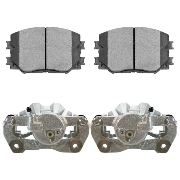 Front Disc Brake Calipers and Semi Metallic Pads Kit, Driver and Passenger Side - Part # SMK1210-BC30218PR